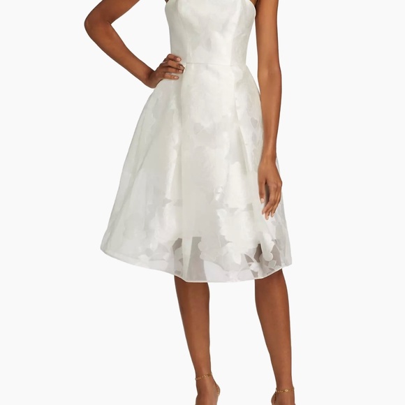 NWT Amsale Rose Fil Coupé Strapless Fit & Flare Dress - Size 16 - Picture 2 of 3